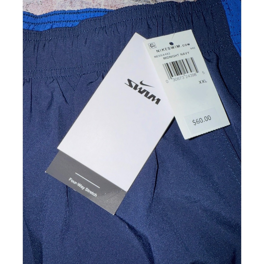 Nike Swim Mens Contend Water-Repellent Swim Trunks Midnight Blue XXL NWT - Picture 2 of 5